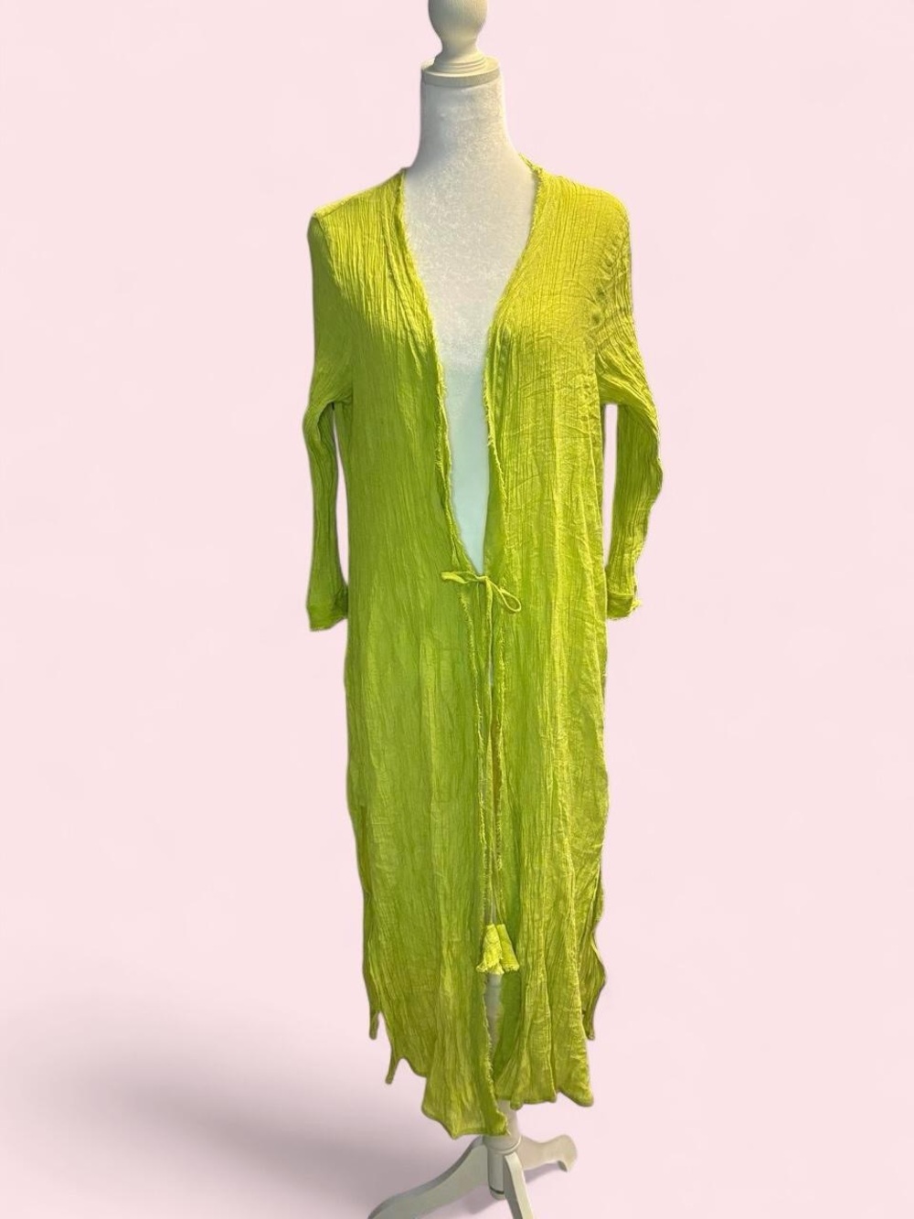 Lightweight Lime Green Swim Cover-Up Duster